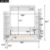 VilroCaz Full Size Murphy Bed Wall Bed with 2 Bookshelf, Traditional Solid Wood Murphy Bed Chest Cabinet Bed with Mattress Holder, Stowable Mattress, Space-Saving Design (White-fu) view 2