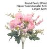 10PCS Artificial Rose Flower Bouquets, Multiple Blossom Roses Heads and Buds Silk Fake Flower Bouquet for Home Office Wedding Decor, Floral Arrangement,Peony-1 view 2