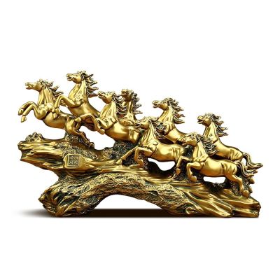 Fengshui Statue Horses Ornaments,Fengshui Statue for Wealth and Luck,Luck Symbol Sculpture,Home Decoration Home Desktop Decor (Color : A-36 * 11 * 21CM)