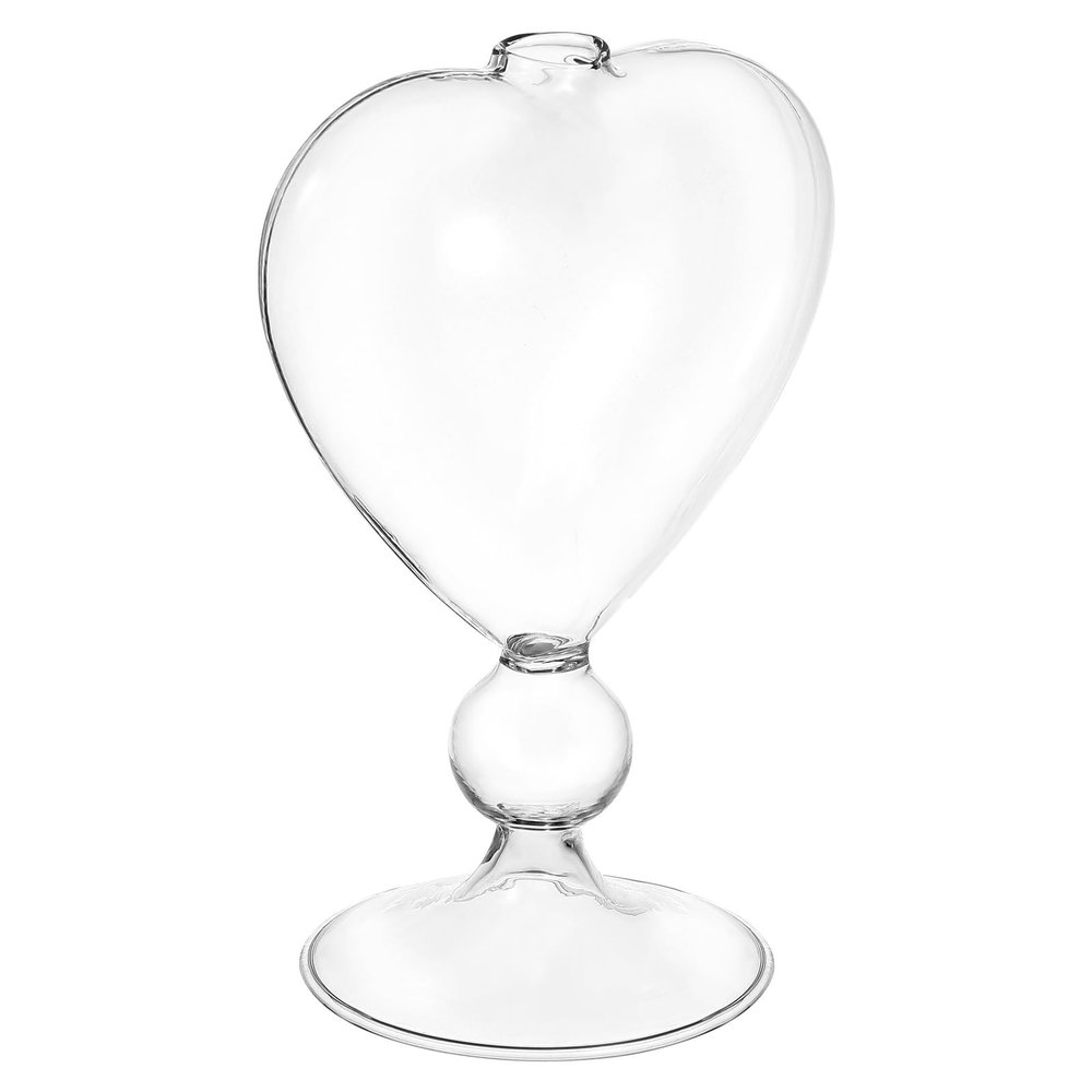 Zerodeko Heart Glass Hydroponic Vase, Transparent, 6.3x6.3x8.1 inches, for Indoor Decoration and Gift