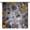 Abstract Grey Yellow Rose Floral Curtains Romantic Modern Flower Black Leaves for Women Girls Bedroom Decor Printed Rod Pocket Blackout Window Drapes for Living Room Kitchen Cafe W31.5xL63in 2 Panels view 1