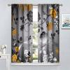 Abstract Grey Yellow Rose Floral Curtains Romantic Modern Flower Black Leaves for Women Girls Bedroom Decor Printed Rod Pocket Blackout Window Drapes for Living Room Kitchen Cafe W31.5xL63in 2 Panels view 3