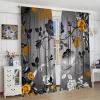 Abstract Grey Yellow Rose Floral Curtains Romantic Modern Flower Black Leaves for Women Girls Bedroom Decor Printed Rod Pocket Blackout Window Drapes for Living Room Kitchen Cafe W31.5xL63in 2 Panels view 4