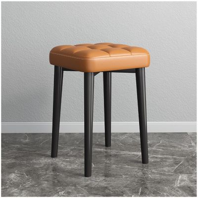 ANKLET Stools for Dining Table, 18" Square Stool Dining Chair, PU Leather Stackable Counter Stool, 45 cm Tall, Dining Living Room Office Bar Dressing Stool,Stool a,4Pcs