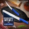 DRAGON RIOT Carving Knife Set for Meat 6 Inch Curved Beef Brisket Trimming and Boning Knife and 10 Inche Meat Slicing Knife Bundle view 2