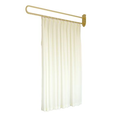 ZFUCMAYL Privacy Partition Curtains,Wall Mounted Curtains,U-Shaped Light-transmitting Long Support Rod for Shared Bedroom Health Center Therapy Bed (Color : Beige, Size : Rod-230cm)