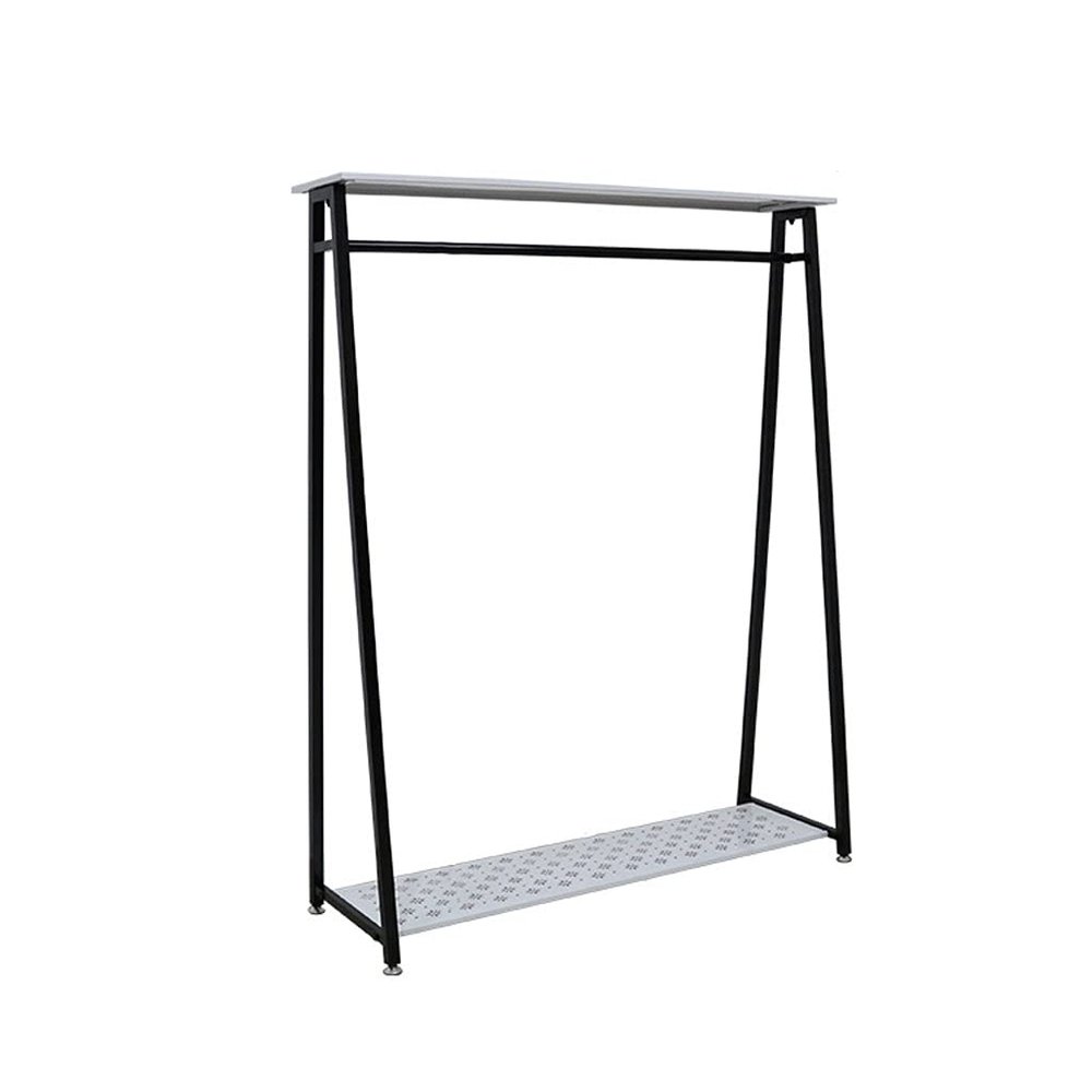 VIRIVI Coat Rack Floor Clothes Racks Metal Pipe Freestanding Clothing Hanger with Storage Shelves (2 120)