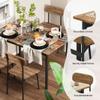 furlinkhm Kitchen Dining Table Set for 4, Modern Rectangular 5 Piece Dining Room Table and Chairs Set, Brown Wooden Metal Table Set for Family Dinner, Party, Afternoon Tea and Work (Oval) view 3
