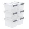 Udotry 6 Quart Clear Plastic Storage Latching Bins with Handle, Small Plastic Boxes with Lids, 6 Packs view 1