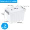 Udotry 6 Quart Clear Plastic Storage Latching Bins with Handle, Small Plastic Boxes with Lids, 6 Packs view 2