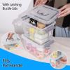 Udotry 6 Quart Clear Plastic Storage Latching Bins with Handle, Small Plastic Boxes with Lids, 6 Packs view 3