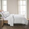Bonlino White Quilt Set Queen Size - Farmhouse Soft Striped Stitch Bedding Bedspread Coverlet Summer Lightweight Quilt Bed Sets with 2 Pillow Shams for Home All Season with Grey Border view 2