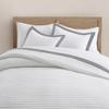Bonlino White Quilt Set Queen Size - Farmhouse Soft Striped Stitch Bedding Bedspread Coverlet Summer Lightweight Quilt Bed Sets with 2 Pillow Shams for Home All Season with Grey Border view 3