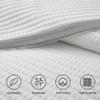 Bonlino White Quilt Set Queen Size - Farmhouse Soft Striped Stitch Bedding Bedspread Coverlet Summer Lightweight Quilt Bed Sets with 2 Pillow Shams for Home All Season with Grey Border view 4