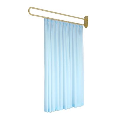 ZFUCMAYL Privacy Partition Curtains,Wall Mounted Curtains,U-Shaped Light-transmitting Long Support Rod for Shared Bedroom Health Center Therapy Bed (Color : Blue, Size : Rod-230cm)