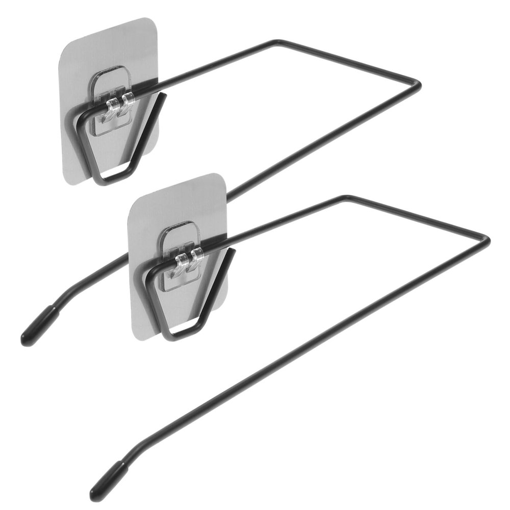 Ciieeo 2pcs Wall Mounted Tissue Rack Black Roll Paper Holders for Kitchen and Bathroom Space-Saving Design Material No Tools Required for Easy Installation