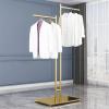 THEGA Metal Clothes Rail - Household Floor Coat Rack, Retail Store Clothes Display Rack Adjustable Clothes Hanging Rod,Double Hanging Rod Commercial Grade Clothing Store Shelves view 1