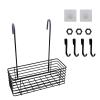 Antrader Hanging Shower Rack,Shower Caddy Hanging,Hung on the Faucet or the Door,the Back Hook Can be Rotated,No Drilling,304 Stainless Steel,Single Layer Shelf-Black view 1
