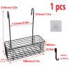 Antrader Hanging Shower Rack,Shower Caddy Hanging,Hung on the Faucet or the Door,the Back Hook Can be Rotated,No Drilling,304 Stainless Steel,Single Layer Shelf-Black view 2