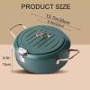 Deep Fryer Pot, 3L Japanese Tempura oil fryer with Thermometer, Nonstick Deep Frier, for Tempura/Frech/Fish/Chicken Fries (Color : Silver, Size : 35cm/13.7in) view 2