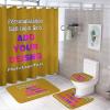 Custom 4 Piece Bathroom Rug Set Personalized Customized Image Photos, Customize Shower Curtain 4 Piece Set Include 12 Hooks, 1 Bath Mat, 1 Contour Mat, 1 Toilet Lid Cover, DarkGoldenrod view 2