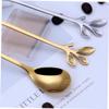 MAGICLULU 8pcs Stainless Steel Spoon Fork Creative Leaf Design for Elegant Dining Restaurant Hotel Silverware for Fruits Cakes More view 2