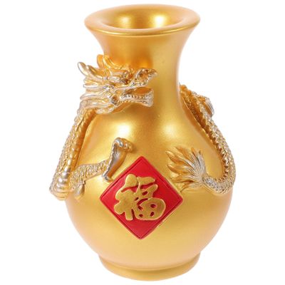 Cabilock Charming Dragon Vase Resin Floral Holder Chinese Dragon Pot Decorative Centerpiece