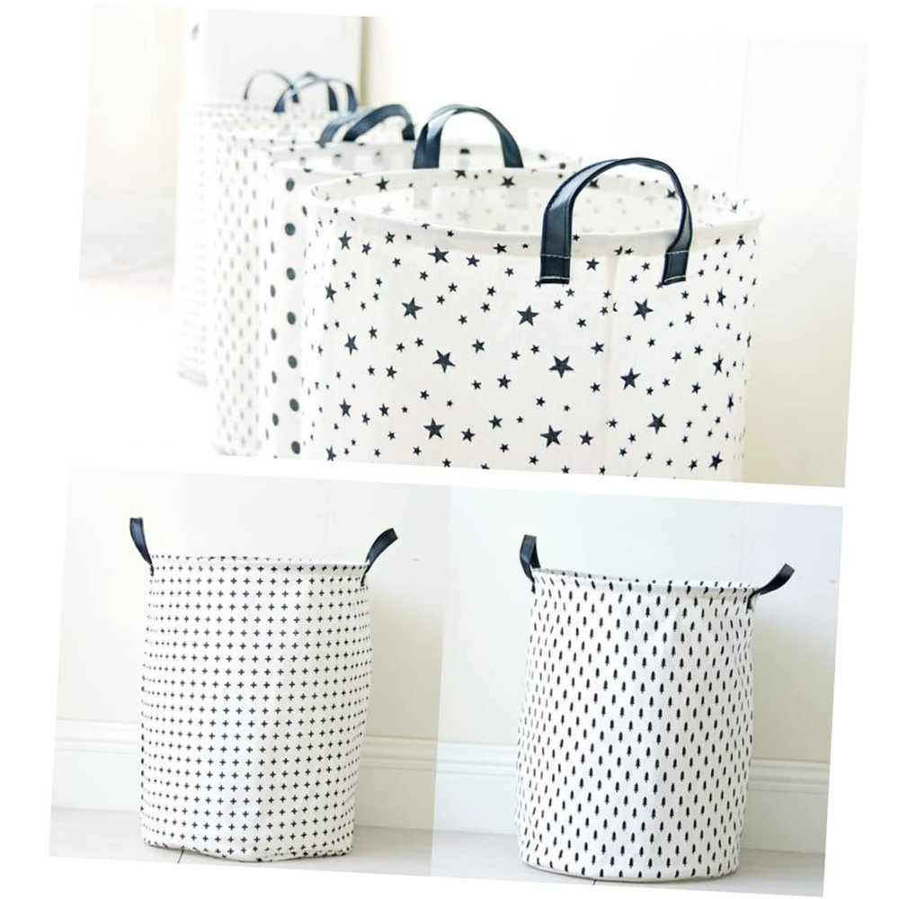 Ciieeo Sundries Storage Basket Cotton Laundry Hamper Lid for Boys and Girls Snacks Clothes 35x45cm