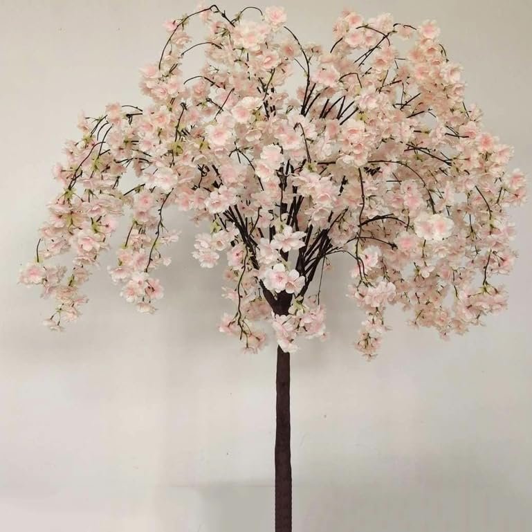 ESRADA Artificial Cherry Trees Champagne Cherry Blossom Tree Arch Fake Sakura Blossom Indoor Outdoor Home Office Party 1mx0.9m