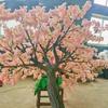 ESRADA Artificial Cherry Trees Champagne Cherry Blossom Tree Arch Fake Sakura Blossom Indoor Outdoor Home Office Party 1mx0.9m view 4