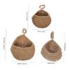 Zerodeko 3pcs Hanging Teardrop Storage Baskets Bohemian Style Wall Fruit and Vegetable Organizers for Jute Material for Garlic Onions and Decorative Plants view 2