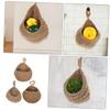 Zerodeko 3pcs Hanging Teardrop Storage Baskets Bohemian Style Wall Fruit and Vegetable Organizers for Jute Material for Garlic Onions and Decorative Plants view 3