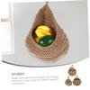 Zerodeko 3pcs Hanging Teardrop Storage Baskets Bohemian Style Wall Fruit and Vegetable Organizers for Jute Material for Garlic Onions and Decorative Plants view 4