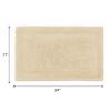 Jean Pierre New York Lydia Border 100% Cotton Bath Mat - Non-Slip Bath Rug - Ivory - 17"x24" view 2