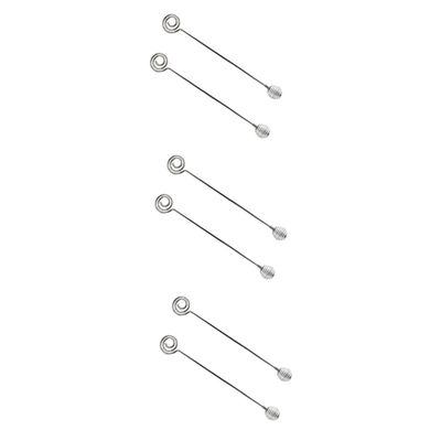 MAGICLULU 6pcs High-polish Stainless Steel Stirrer Long Handle Mixing Stick Drink Stirrer Whisk Eco-friendly Stirring Tool
