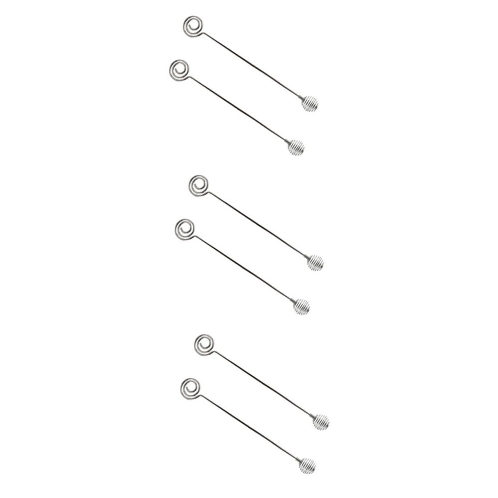 MAGICLULU 6pcs High-polish Stainless Steel Stirrer Long Handle Mixing Stick Drink Stirrer Whisk Eco-friendly Stirring Tool