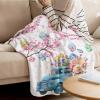 ALAGEO Christmas Throw Blanket Xmas Ball Pine Branches Berry Chrismtas Blanket Winter Holiday Decorations Red Bed Blanket Lightweight Warm Cozy Throws Blanket for Couch, Sofa and Bed 40" x 60" view 2