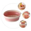 MAGICLULU Foldable Double-layer Drain Basket Heat-resistant Kitchen Storage for Fruits and Vegetables Space-saving Multi-functional Wash Basin Large Pink view 2