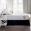 Gorayoo Bedding Box Pleated Bed Skirt 100% Pure Egyptian Cotton 11 Inch Drop Bed Frame Cover Easy to Put On Hotel Class Luxurious Bedding (Black, Queen) view 3