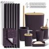 Clara Clark Bathroom Accessories Set - Bathroom Set, Bathroom Sets with Shower Curtain and Rugs, Shower Curtain Set with Trash Can - Purple - 22PC view 1