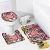 ZGDPBYF Animal Tiger Bathroom Rug Set of 3, Cartoon Pink Tiger Black and Yellow Geometry 3 Pieces Bath Mats Set for Bathroom, Washable Cover Floor Rug Decorations for Kitchen Bathroom Bedroom view 3