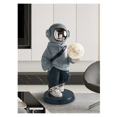 WAOCEO Sculpture Statue Large Astronaut Floor Ornament Astronaut Lamp Living Room Decoration Modern Home Decoration (Color : A)