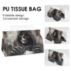 Skull Poker Tissue Box Cover, PU Leather Rectangular Tissue Box Case Organizer Holder Vanity Dresser Night Stand Table Countertop Home Office Car 7.7X4.7X4.3'' view 4