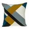Bed Bath & Beyond 20" X 20" Black and Brown Geometric Zippered 100% Cotton Throw Pillow view 1