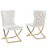 Best Master Furniture Titan Beige/Gold Velvet Dining Chairs (Set of 2) view 1