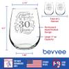 Bevvee Cheers to 30 Years - Stemless Wine Glass Gifts for Women & Men - Set of 2-30th Anniversary or Birthday Party Decor - Large 17 Ounce Glasses view 4