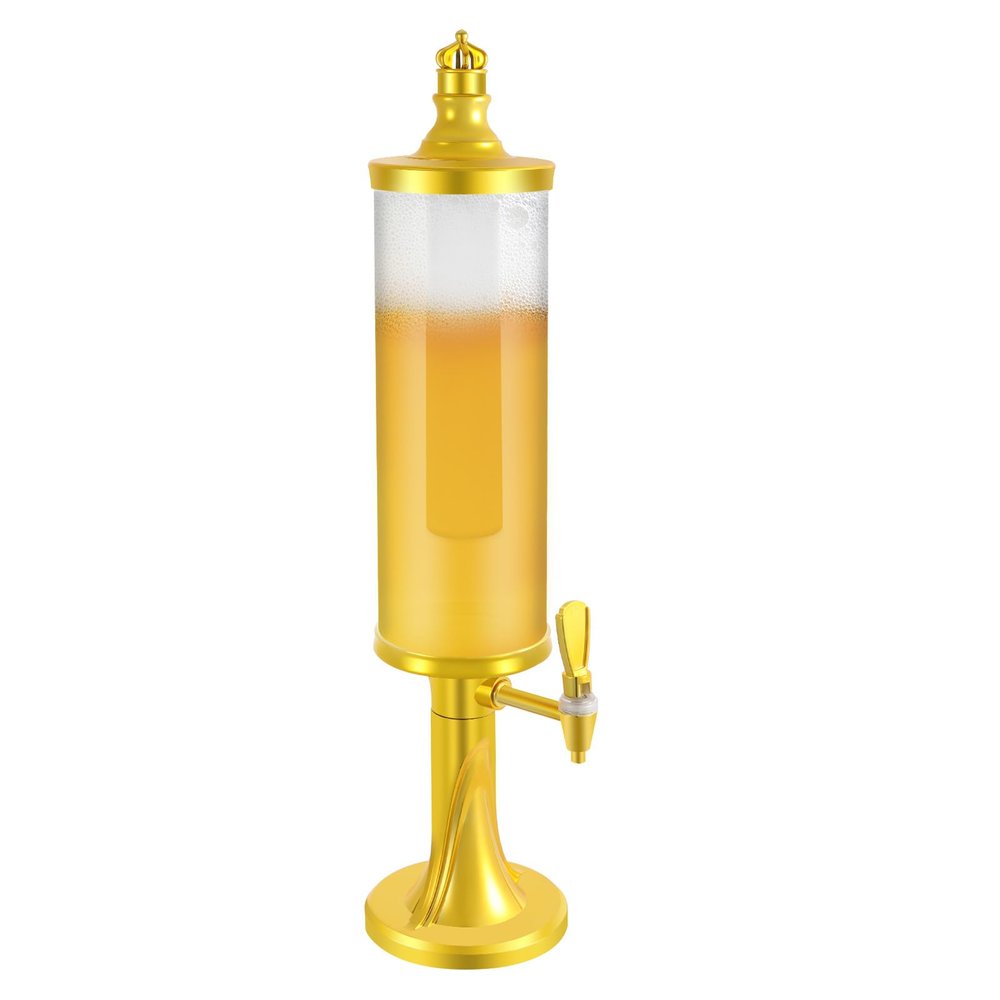 3L Beer Tower Beverage Dispenser, with LED Colorful Shinning Lights and Ice Tube, Margarita Mimosa Tower Drink Dispenser with Tap, Freeze Tube to Keep Beverages Cold, Perfect for Party Bar Gameday