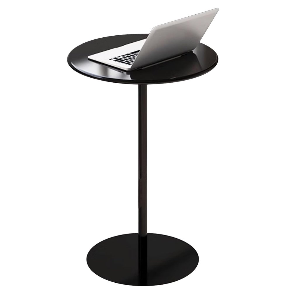 Antourlamm Round Bar Height Cocktail Table, Bistro Pub Table, Modern Pedestal Metal Negotiation Side Table for Home, Office, Kitchen, Dining Room, Bistro, Cocktail, Black (Size : 60x72cm)