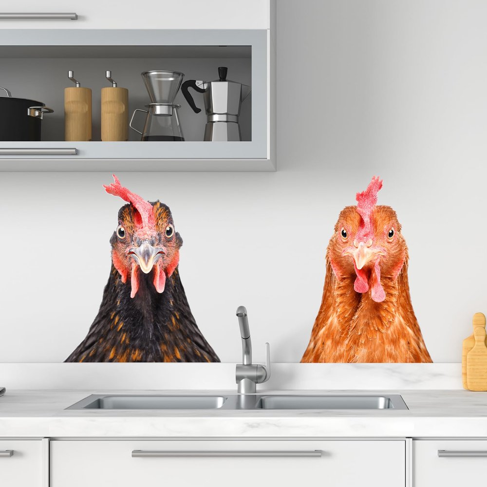 Chicken Wall Cling,Chicken Lover Gift Window Decal,Cute Animal Wall Decor(1)