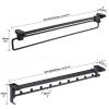 IBOWZ Pull Out Clothes Hanger Rod Retractable Closet Rod - Pull Out Closet Rod, Pull Out Hanger, Extendable Clothes Rail Closet Ceiling Mounted, Pull Out Towel Rail Closet Accessories, Load-bearin view 2